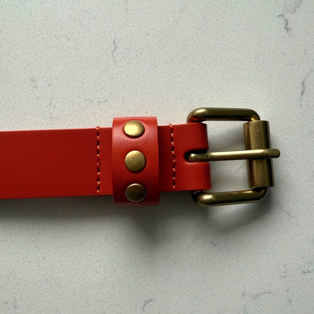 Rebecca Minkoff Genuine‎ Leather Belt - Size M - Coral/Antique Brass - NWT - Picture 6 of 8
